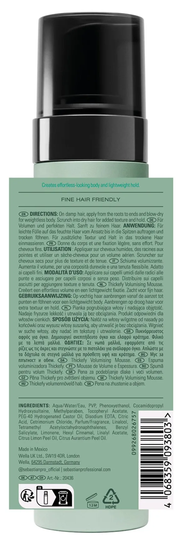 Sebastian Volupt Thickefy Volumizing Mousse