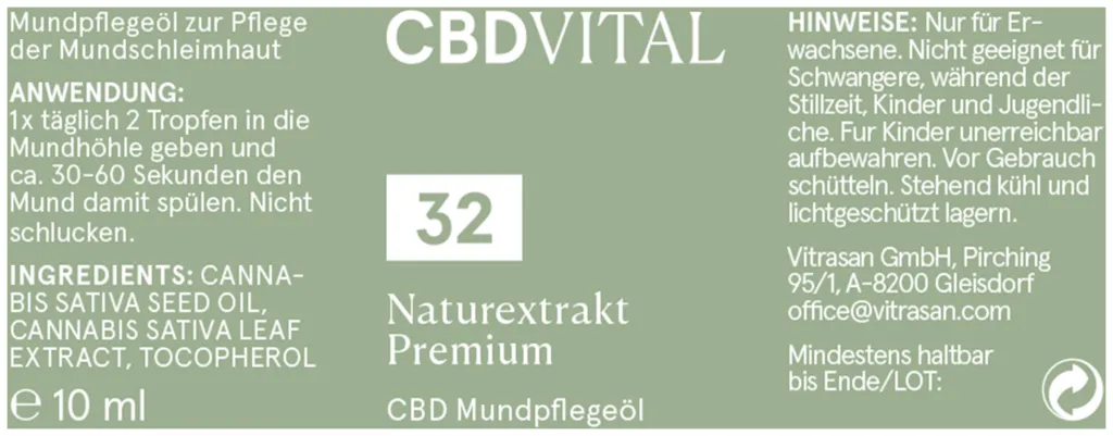 CBD Vital Naturextrakt Premium Öl 32%