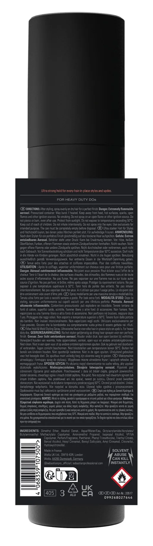 Sebastian Shaper Fierce Max Hold Hairspray