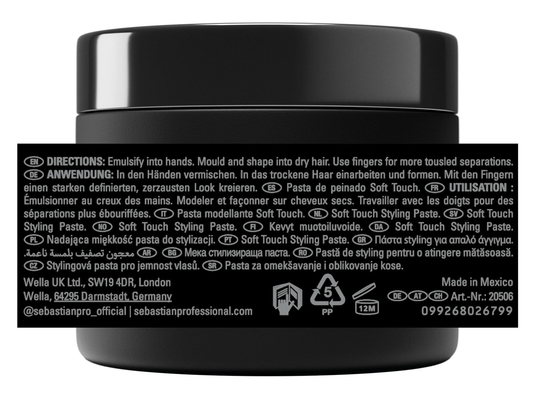 Sebastian Matte Putty Soft Touch Styling Paste