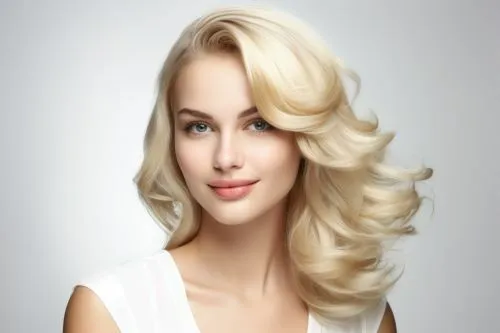 Blondine mit voluminösem Haar