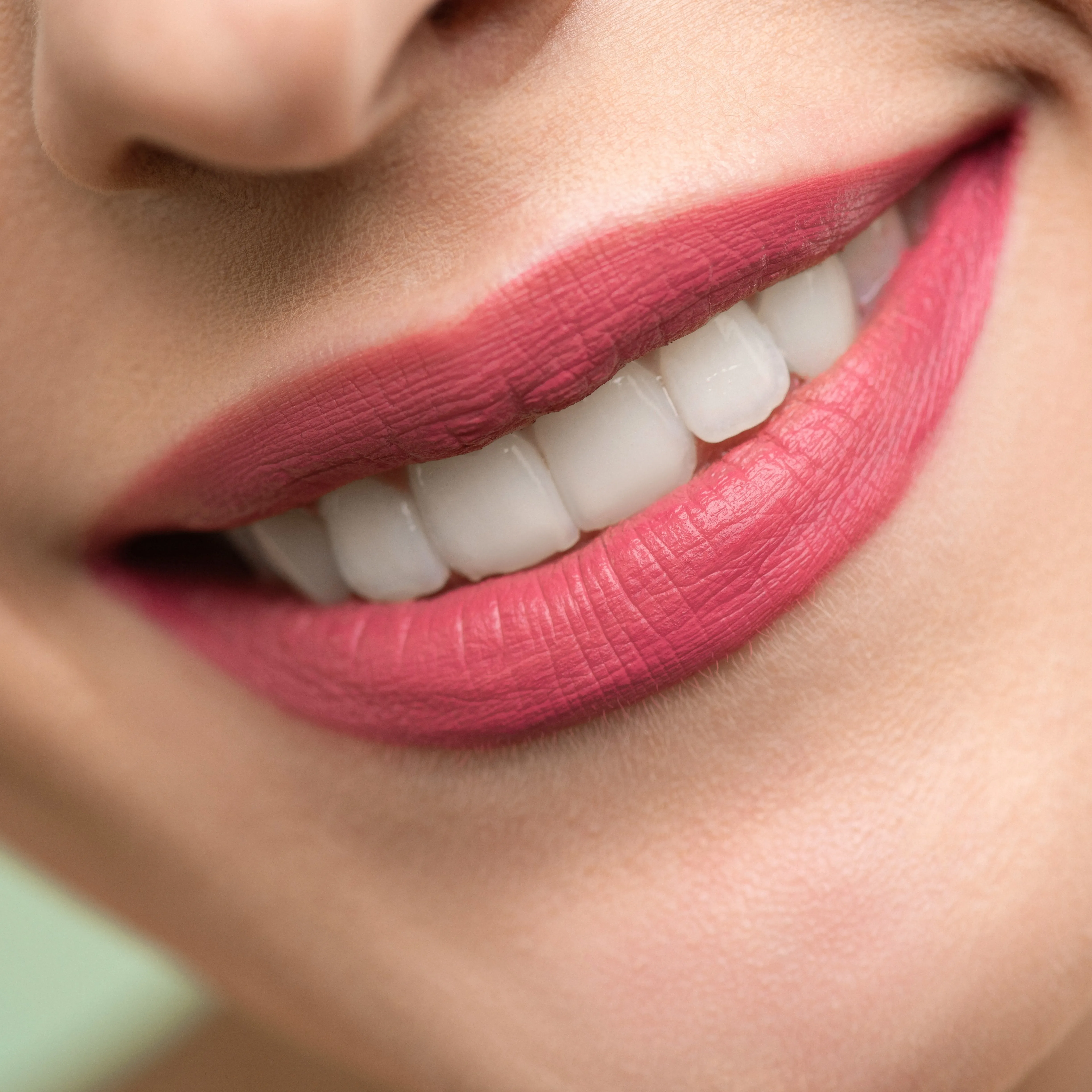 Lippen mit rotem Lippenstift