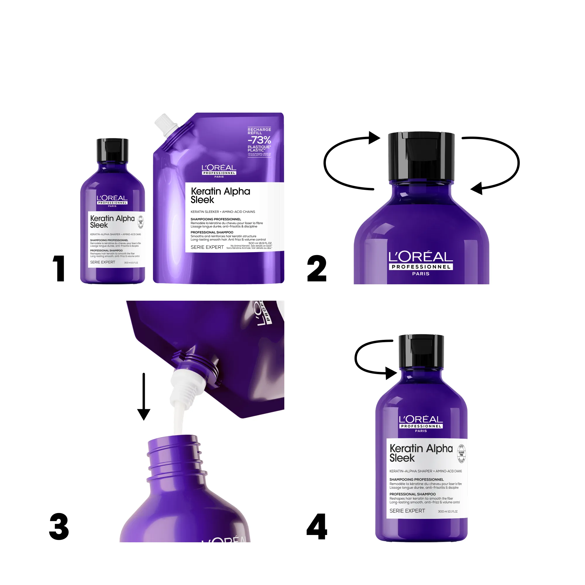 L'Oréal Professionnel Keratin Alpha Sleek Shampoo Refill