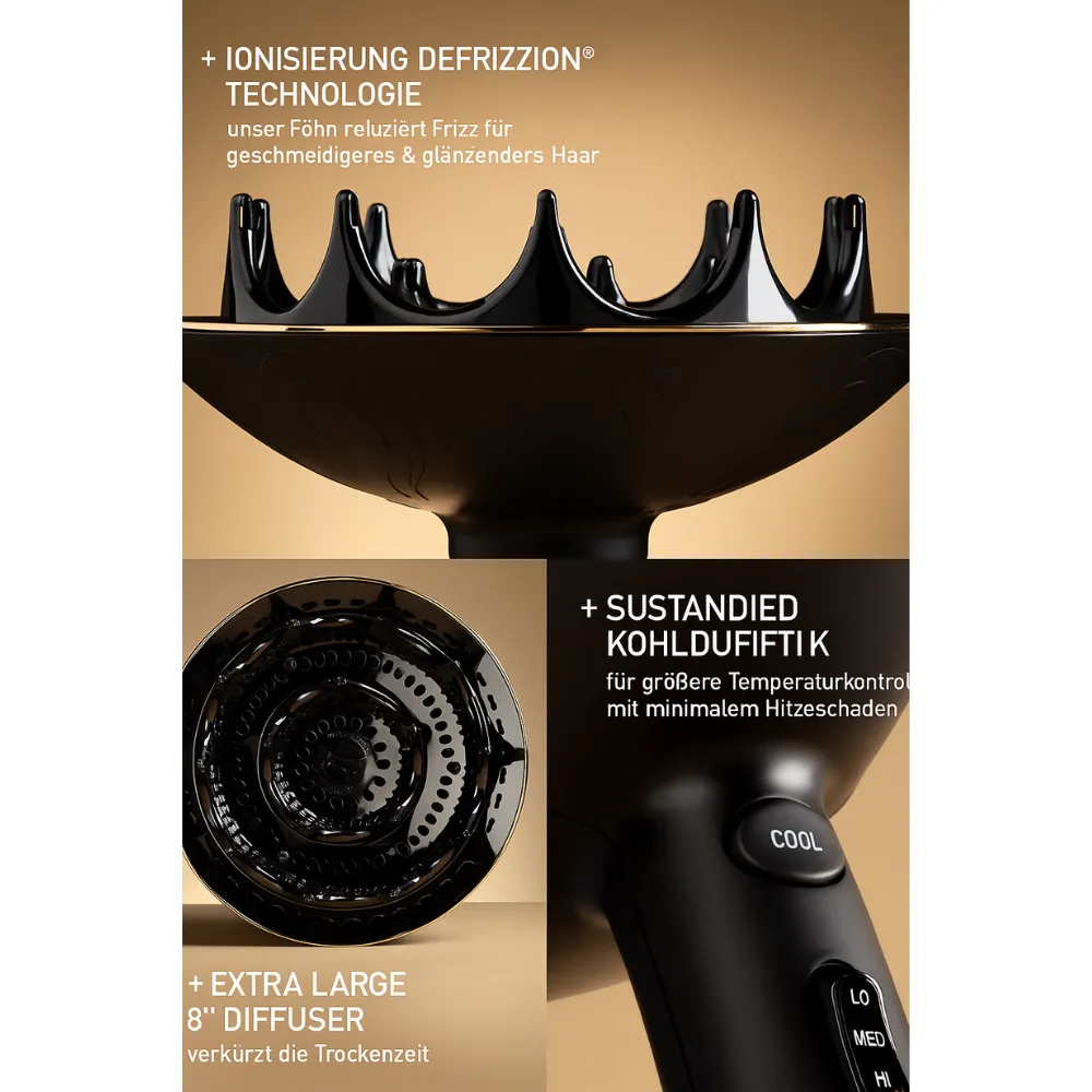 Hot Tools Curlsmith Defrizzion Haartrockner & XXL-Diffusor