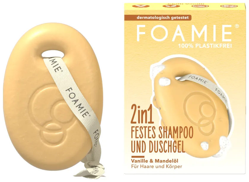 Foamie 2in1 Festes Shampoo und Duschgel Vanille & Mandelmilch