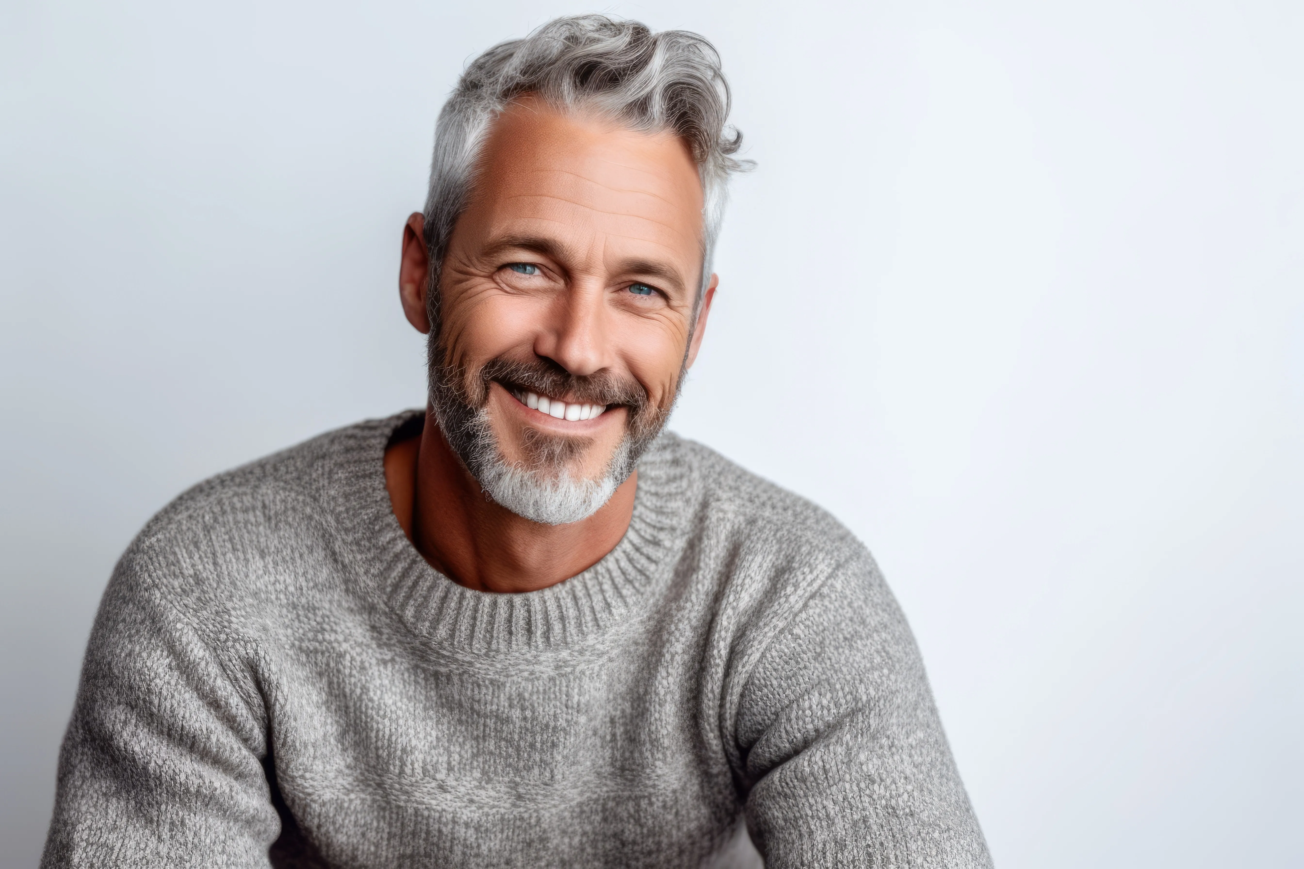 Mann mit grauen Haaren
