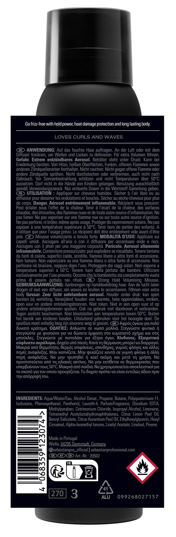 Sebastian Mousse Forte Strong Hold Volumising Moussse