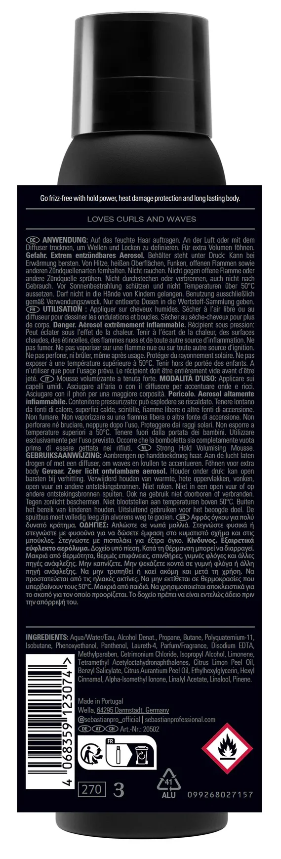 Sebastian Mousse Forte Strong Hold Volumising Moussse