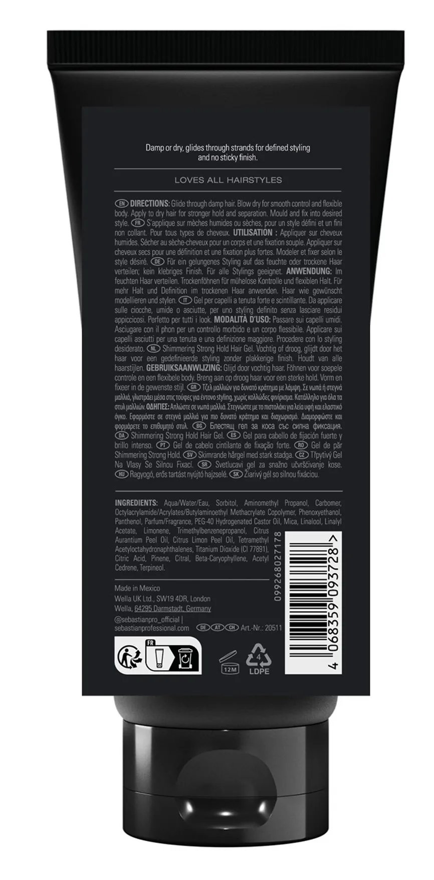 Sebastian Gel Forte Shimmering Strong Hold Hair Gel