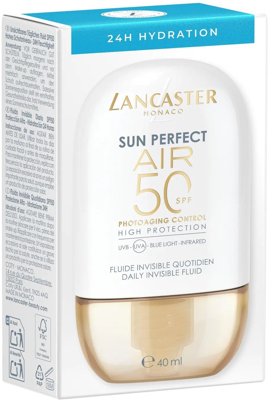 Lancaster Sun Perfect AIR Daily Invisible Fluid SPF50 24H Hydration